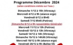 Planning Aviron mois de décembre 2024