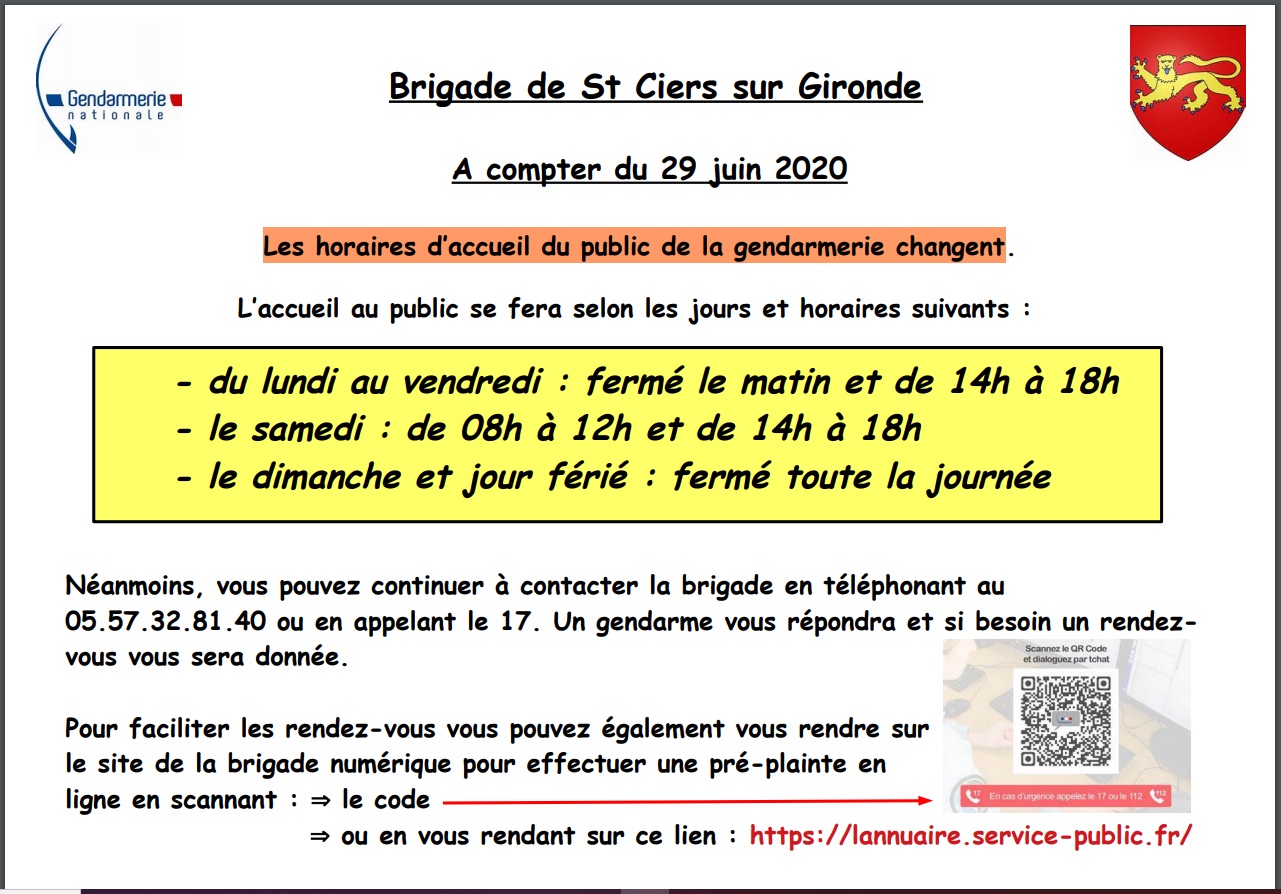  Application Ma Sécurité - Horaires gendarmerie